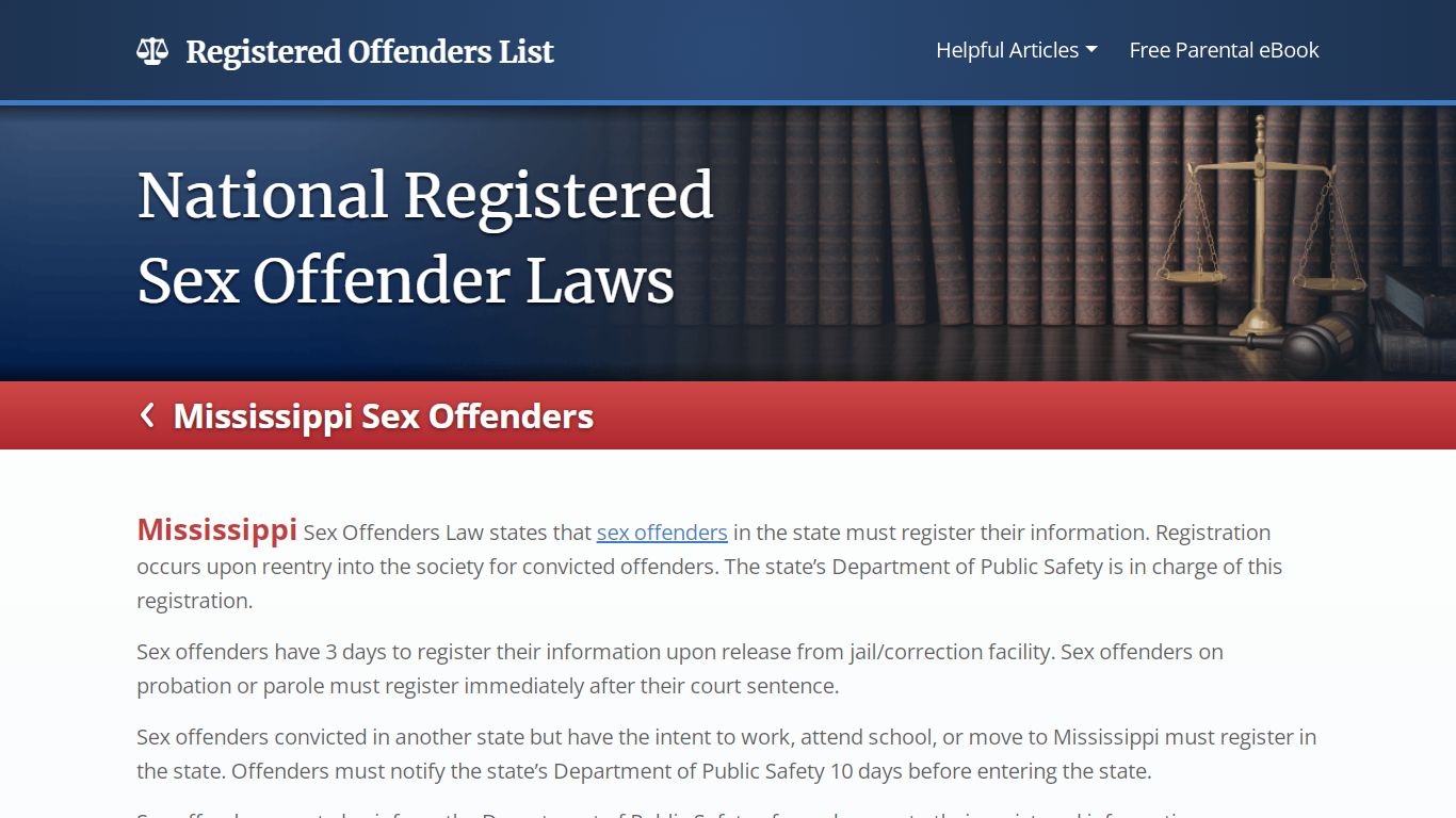 Registered Offenders List | Find Sex Offenders in Mississippi