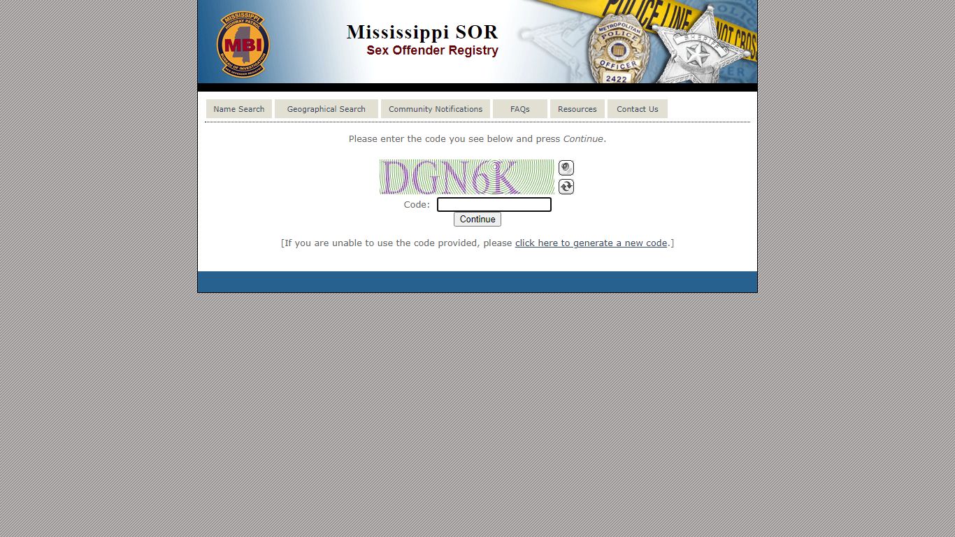 Mississippi SOR - Public Sex Offender Registry